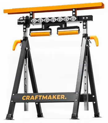 Produktbild von CRAFTMAKER Multihorse 4-in-1 Multifunktions-Arbeitsbock & Rollenbock – Höhenverstellbar 75-125 cm, Tragkraft 200 kg