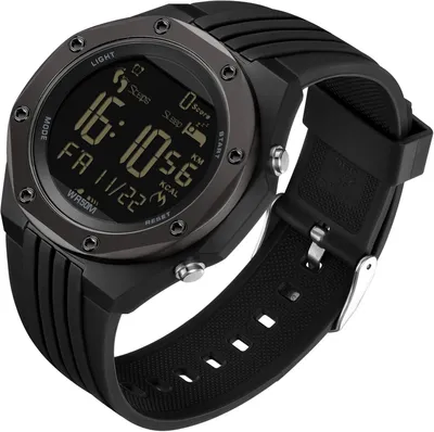Productafbeelding van Slimme horloge met stappenteller, calorieën- en afstandsmeter, outdoor polshorloge, LED-verlichting, 50 meter waterdicht, robuust, multifunctioneel horloge