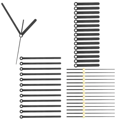 Uhrzeiger-Set, 20 Stück, Aluminium, schwarz, 62–95 mm