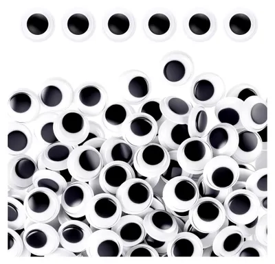 Produktbild von Selbstklebende Wackelaugen 300 Stück Runde Schwarz 12mm für Bastelprojekte