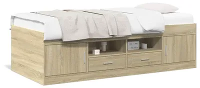 Obrázok produktu pre vidaXL Denná posteľ so zásuvkami bez matraca Sonoma dub 75x190 cm