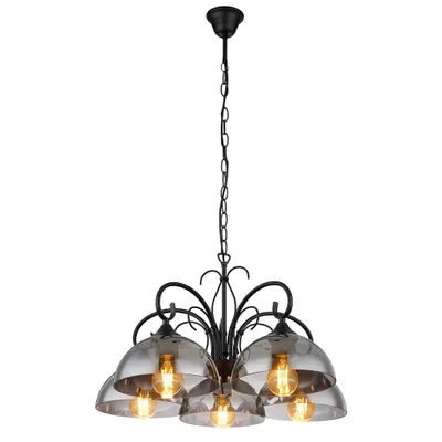 Produktbild von Pendelleuchte, Metall, Schwarz-matt, Rauchglas, D 56 cm