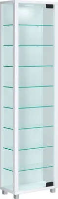 Immagine prodotto di Vetrina in piedi | Vetro con vetro di sicurezza ESG | Dimensioni ca. H. 115 x W. 33 x D. 18 cm | Vetro espositore per stand | Moderno e salvaspazio | Espositore in vetro – Edana Maxi