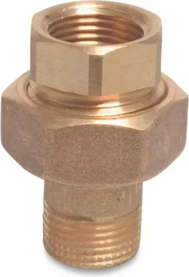 Obrázek produktu pro Závitové šroubení mosazné radiátorové spojky 1/2" vnitřní x 1/2" vnější typ s kuželovým těsněním