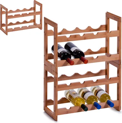 Produktbild von Zeller Weinregal, stapelbar, Bamboo 47x22x32