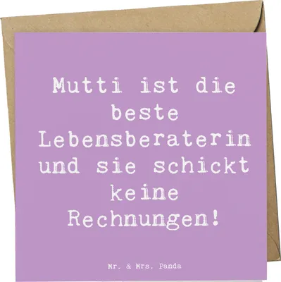 Produktbild von Mr. & Mrs. Panda Deluxe Karte Spruch Mama Ratschläge - Lavendeltraum - Geschenk, Liebe, Mutter, herzerwärmende Sprüche, Mutterliebe, doppelkarte, faltkarte, Grußkarte