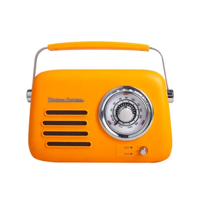 Zdjęcie produktu dla Retro radio chrom z głośnikiem bluetooth Vintage Cuisine - kolory lata - matowe - Pomarańczowe