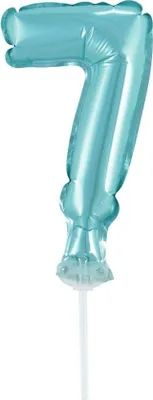 Produktbild von Kuchendeko Mini Folienballon hellblau Zahl 7