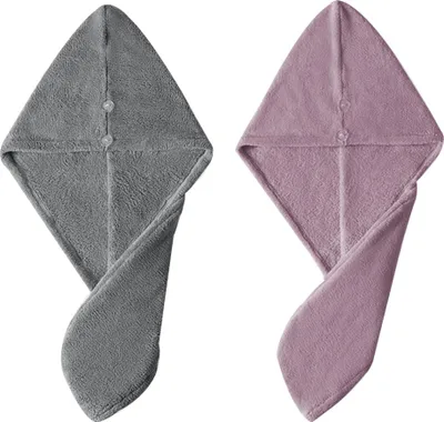 Obrázek produktu pro Ručník na sušení vlasů: 2 balení ručníku na sušení hlavy, twist sušící turban, dlouhý, rychlý, savý