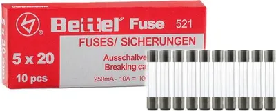 Immagine prodotto di 10x fusibile in miniatura in vetro G fusibile 5x20mm F fusibile in vetro ad azione rapida G fusibile 250V - Dimensione: 5A