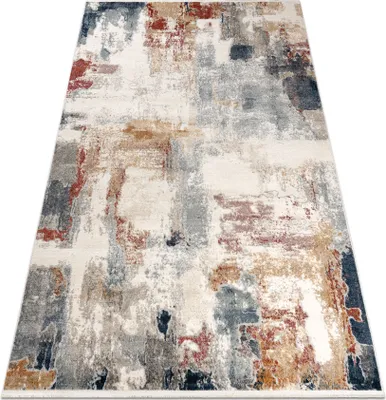 Produktbild von DISTIN 0144B weiß / rosa / puder moderner Teppich - Abstraktion, Vintage, Fransen Mehrfarben 120x170 cm