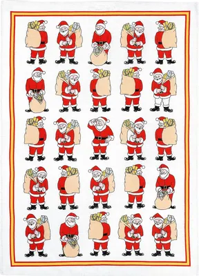 Produktbild von Geschirrtuch Weihnachten, Nikoläuse, Geschirrtücher Mitbringsel Geschenkidee Weihnachtsmänner Nikolaus