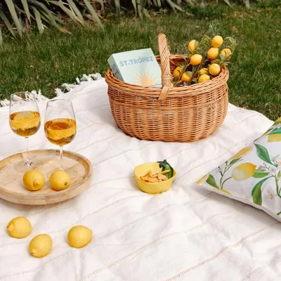 Produktbild von Creative Home Großer Picknickkorb Weidenkorb mit Henkel - Einkaufskorb - 44 x 33 x 36 cm
