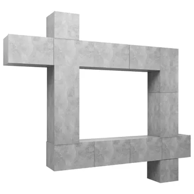 Produktbild von vidaXL 9-tlg. TV-Schrank-Set Betongrau Holzwerkstoff