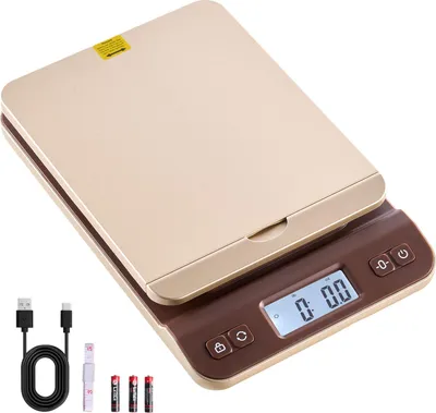 Immagine prodotto di Bilancia digitale per pacchi VEVOR, precisione 2g, bilancia postale da 40 kg con funzione hold/tare/auto-off, design con supporto a ribalta e facile calibrazione, bilancia per lettere a piattaforma, batteria inclusa