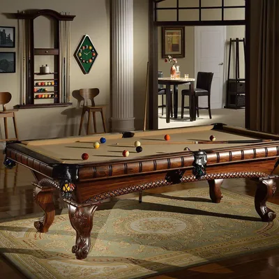 Image de Table de billard - Table de jeu - Surface de jeu naturelle - Cadre en bois massif - Dimensions : 8 pieds