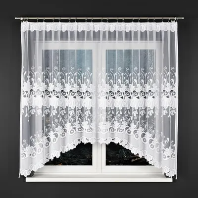 Produktbild von KASJANA - Fertiggardine aus Jacquard mit Schnitt unten - 320x160 cm - weiß