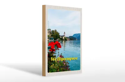 Produktbild von Holzschild Reise 20x30cm Wolfgangsee See Familienurlaub Natur