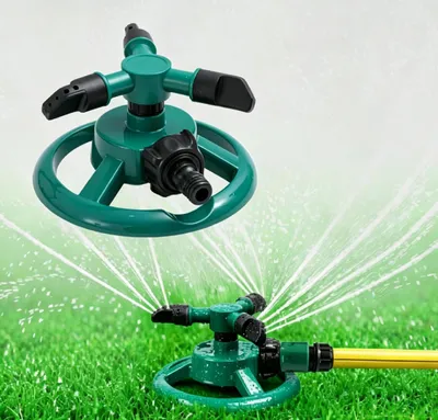 Produktbild von Rasensprenger 360 Grad Sprinkler,Rasen Sprinkler Wasser,3-Arm Rotierende Sprinkler für Garten Große Kleine fläche,Blumenbeete
