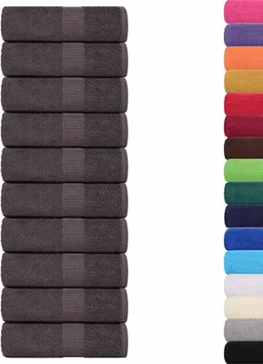 Produktbild von vidaXL Gästetücher FROGN 10 Stk. Anthrazit 30x50 cm 360 g/m²