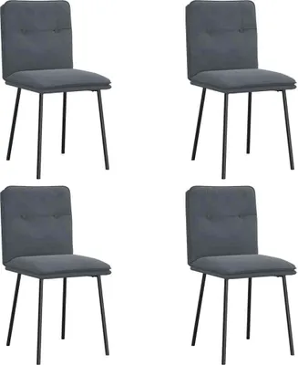 Image de Chaises à manger lot de 4 Gris foncé Velours