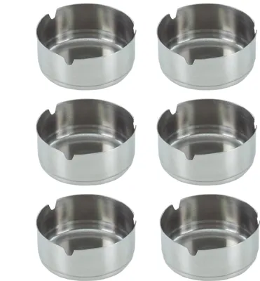 Produktbild von 6x Aschenbecher aus Edelstahl 8 cm Durchmesser