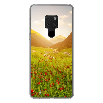 Produktbild von MuchoWow® Handyhülle Schutzhülle Hülle für Huawei P40 Lite Blumen - Berg - Sonne Silikon Softcase Handy Hülle - Handy