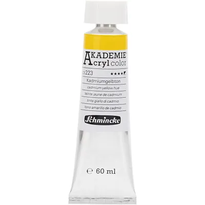 Produktbild von Schmincke AKADEMIE® Acrylfarbe, Kadmiumgelbton (223), Halb-opak, Gut lichtech, 60ml