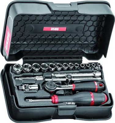 Immagine prodotto di USAG U06060101 Assortimento in valigetta ABS con chiavi esagonali, 19 pezzi