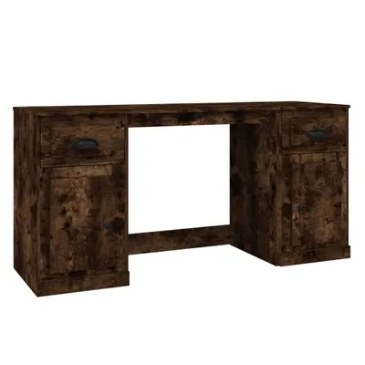 Produktbild von vidaXL Schreibtisch mit Stauraum Räuchereiche Holzwerkstoff