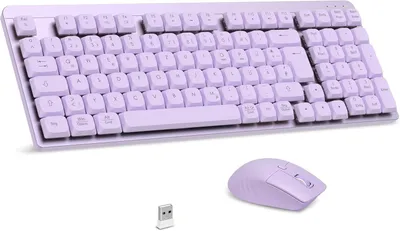 Produktbild von Tastatur und Maus set , QWERTZ Layout mit Maus, Low-Profile Rotem Schalter, 98 Tasten Kompakte Keyboard,1600 DPI Mouse für Windows MacOS PC Laptop
