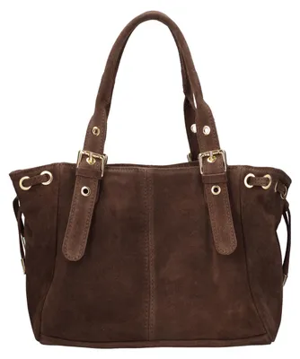 Produktbild von Damenhandtasche aus echtem Leder mit Reißverschluss  Italy Black B UNICA 33x21x20 cm