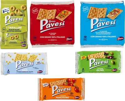 Produktbild von Testpaket Gran pavesi snack crackers 6 stuck Salzgebäck gesalzen + Italian Gourmet polpa 400g