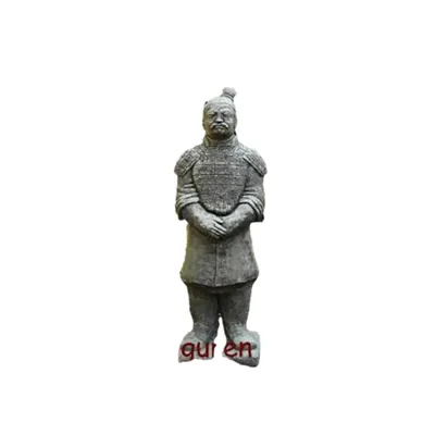 Produktbild von Chinesischer Krieger für den Koi Teich, aus Steinguss Neu Frostfest Witterungsbeständig, Steinfigur Tempelkrieger zur Gartengestaltung SU-217