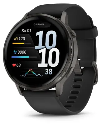 Image de Garmin Venu 4 3,56 cm (1,4") AMOLED 45 mm Numérique 454 x 454 pixels Tactile Noir Wi-Fi GPS (satellite)