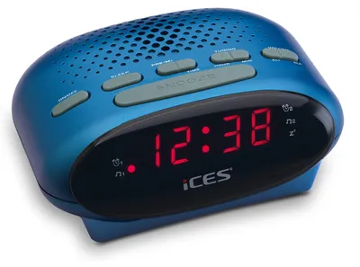 Productafbeelding van Horlogeradio met 2 wektijden, sluimerfunctie en slaaptimer, Blauw