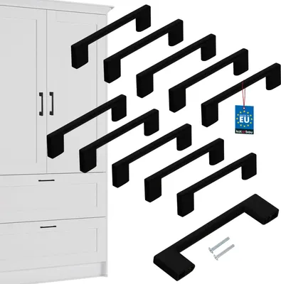Immagine prodotto di KOTARBAU® Set di 10 maniglie per mobili nero 126 mm maniglie per mobili ZnAl maniglie per mobili maniglie per armadi da cucina maniglie per cassetti maniglie per mobili maniglie per armadi da cucina maniglie per ante di mobili maniglia per barre di mobili