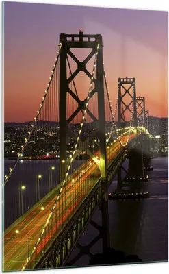 Produktbild von Bilder auf glas - Einteilig - Brücke Fluss Landschaft - 70x100cm - Glasbilder - Wandbilder - Bilder - zum Aufhängen bereit - Wanddekoration aus Glas - Glas Bilder - Wandbild auf Glas - GPA70x100-0120