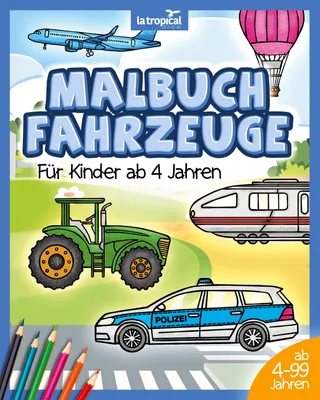 Produktbild von Malbuch Fahrzeuge für Kinder ab 4 Jahren