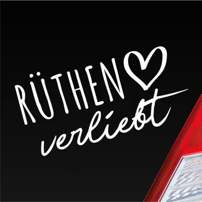 Produktbild von Auto Aufkleber Rüthen verliebt Herz Stadt Heimat Liebe Car 19x10 cm Weiss Glanz Sticker Heckscheibenaufkleber