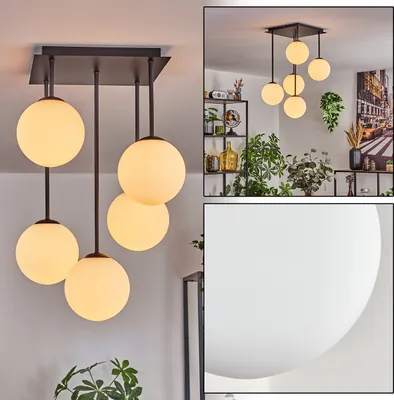 Produktbild von Fossobiubo Deckenlampe aus Metall/Glas in Schwarz/Weiß