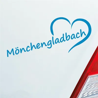 Produktbild von Auto Aufkleber Mönchengladbach Herz Stadt City Liebe Love 19,5x8 cm Hellblau Sticker Heckscheibenaufkleber
