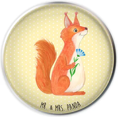 Produktbild von Mr. & Mrs. Panda waschbeckenstöpsel Eichhörnchen Blume - Gelb Pastell - Geschenk, glücklich Spruch, Abflussstopfen, Lachen, Eichhorn, Waschbecken Stöpsel, Tiere, Positiv