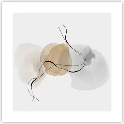 Produktbild von Poster - Poster ohne Rahmen - Abstrakt minimalistisch Aquarell - 40x40 cm - Wand Bild - Wanddeko - Wandbilder - Kunstposter - Wandposter - Bilder - Kunstdruck - Wanddekoration - P2XAC40x40-4827