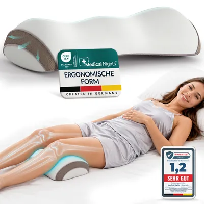 Produktbild von Medical Nights Knierolle Lagerungsrolle – Beinhochlagerung Rückenlage Memory Foam