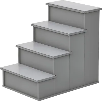 Produktbild von PawHut Haustiertreppe 4-stufige Hundetreppe Katzentreppe Einstiegshilfe mit rutschfester Matte Haustierleiter für Auto Bett Sofa Grau 40 x 59 x 54,2 cm