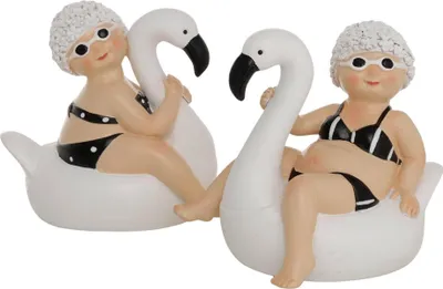 Zdjęcie produktu dla Boltze Home Figurka dekoracyjna „Pani Dolores” czarno-biała, żywica, 13,5 cm