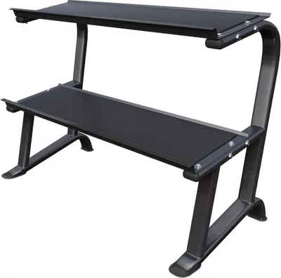 Produktbild von GORILLA SPORTS® Kurzhantelablage - 141 x 65 x 100 cm, mit 2 Ebenen, für Kurzhanteln, bis 500kg belastbar, Stahl, Schwarz - Kurzhantelständer, Dumbbell Rack, Kurzhantel Rack, Gewichteständer, Hantellagerung