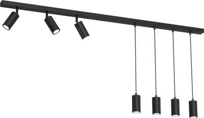 Zdjęcie produktu dla Lampa wisząca Linn czarny mat 7xGU10x8W metal wym:110x150x6cm IP20 Luminex