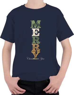 Produktbild von MERRY Christmas to You Weihnachten Weihnachtsgeschenk Vintage Uni Kinder T-Shirt, Navy, 104